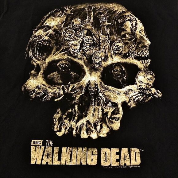 AMC The Walking Dead Sleeveless Black Skull Zombie T-Shirt Men’s XL Darrell Rick - Picture 2 of 6